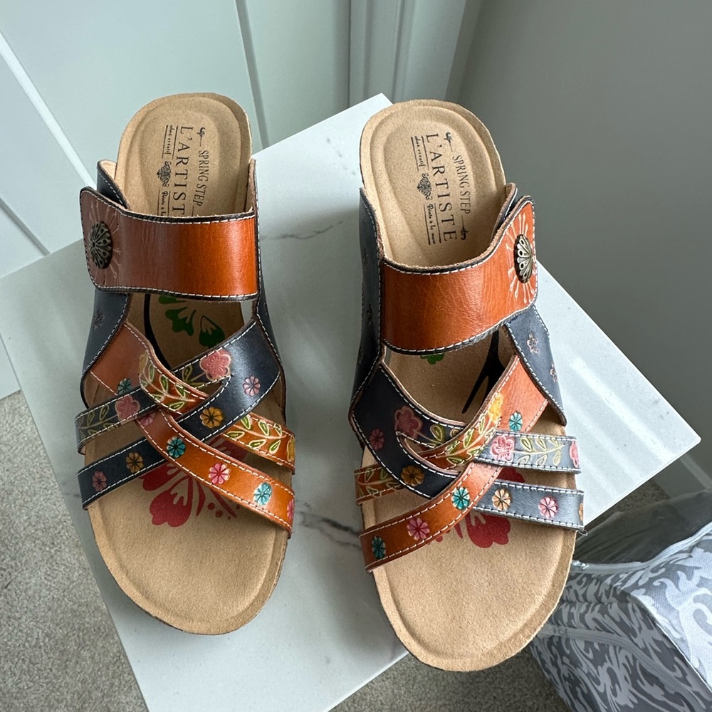 Spring Step L’artiste Floral Multicolor Sandals